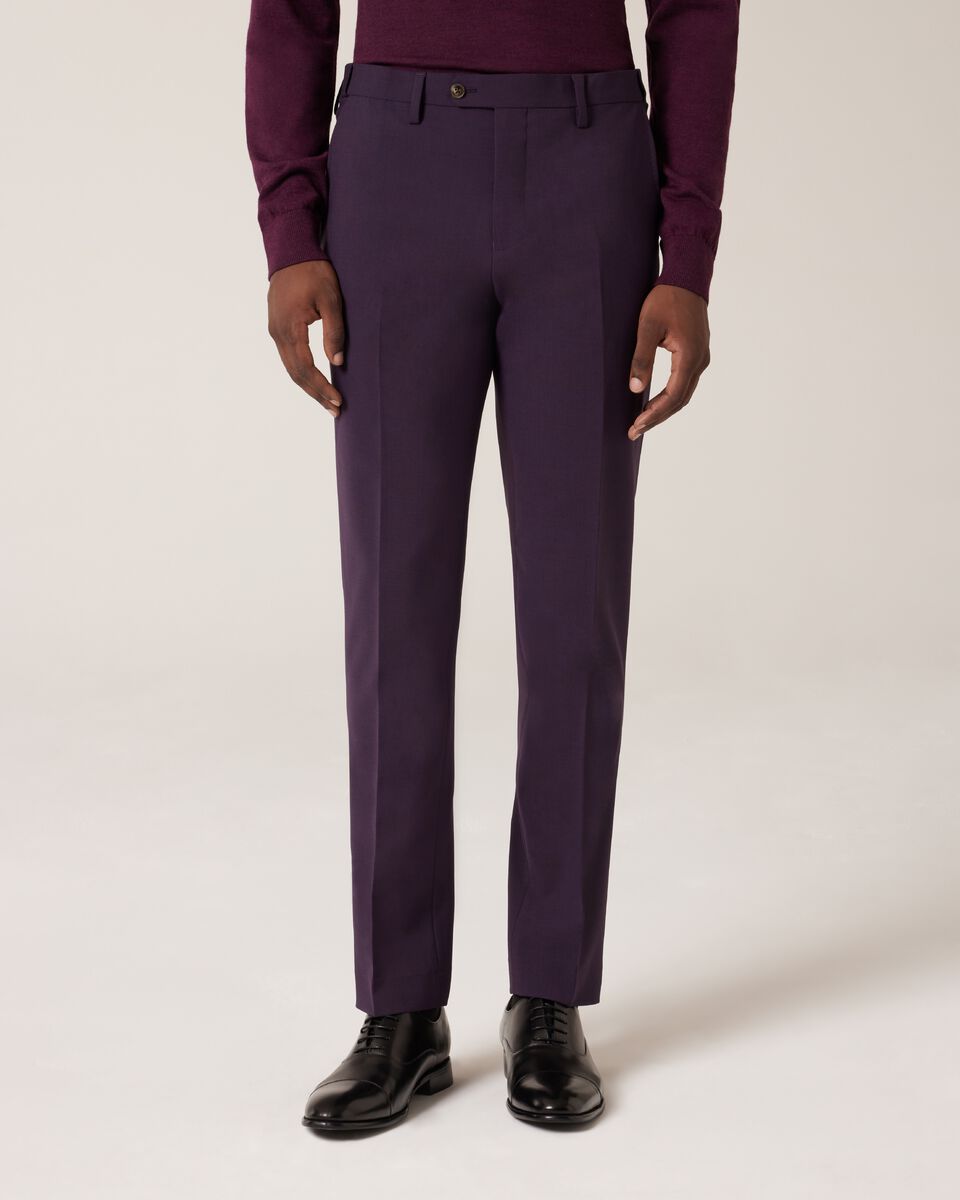 Slim Stretch Wool Blend Tailored Pant, Grape, hi-res